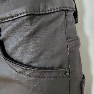 H&M Faux Leather Black High Waisted Jeans Size 4